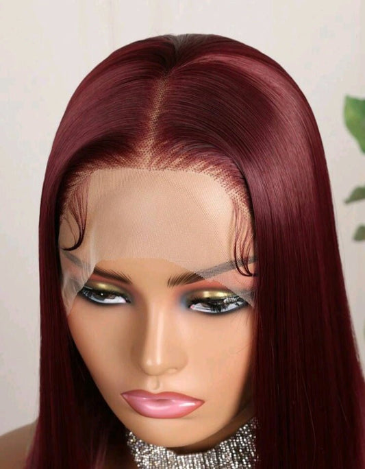 Burgundy Lace Front Wig(human blend) - Upstyled Hair